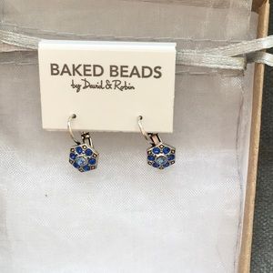 NWT drop earrings with blue rhinestones